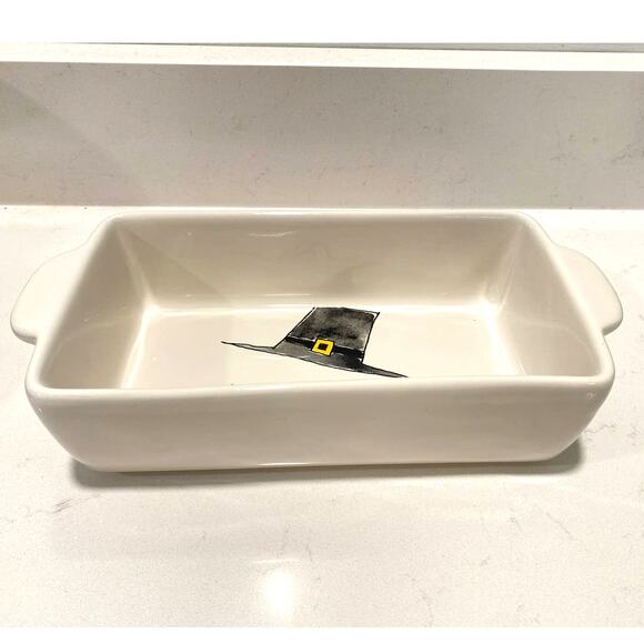 NWT RAE DUNN Baking Loaf Pan Dish Thanksgiving Pilgrim Fall Hat dec-2018 - Picture 2 of 6